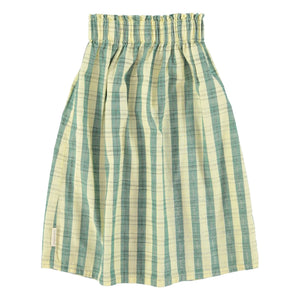 Piupiuchick - Organic cotton plaid long skirt | Yellow