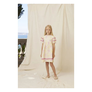 Bebe Organic - Alba Embroidered Apron Dress | Yellow