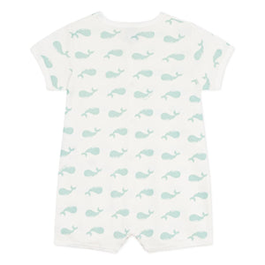 Petit Bateau - Whale Romper Pajamas | White