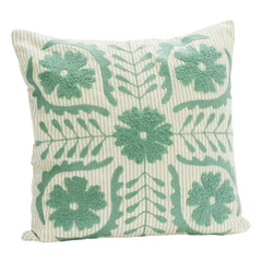 Madam Stoltz - Suzani Embroidered Pillowcase | Green