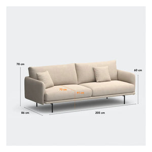 Panac Edition - Isly 3-Piece Sofa | Heathered Fabric - 205 cm