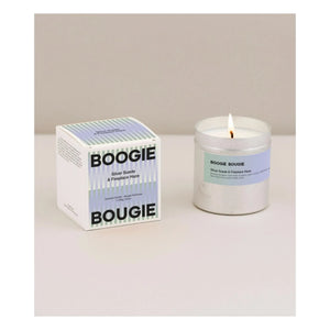 Boogie Bougie - Silver Suede & Fireplace Haze candle