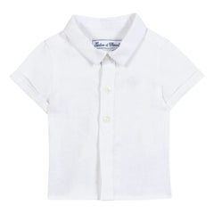 Tartine et Chocolat - Linen Short Sleeve Shirt | White