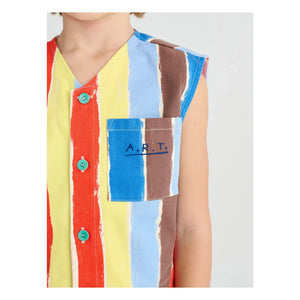 True Artist - Striped Sleeveless Vest | Blue