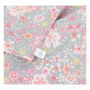 Petit Bateau - Floral Patterned Ruffled Collared Cotton Blouse | Turquoise