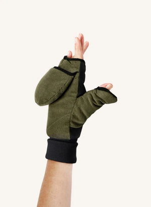 Fudoon - Convertible Gloves, Haki Velvet | Haki