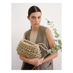 Alienina - Vero Metallic Clutch Bag | Linen