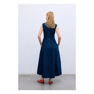 The New Society - Denim Cotton Dress | Blue Denim