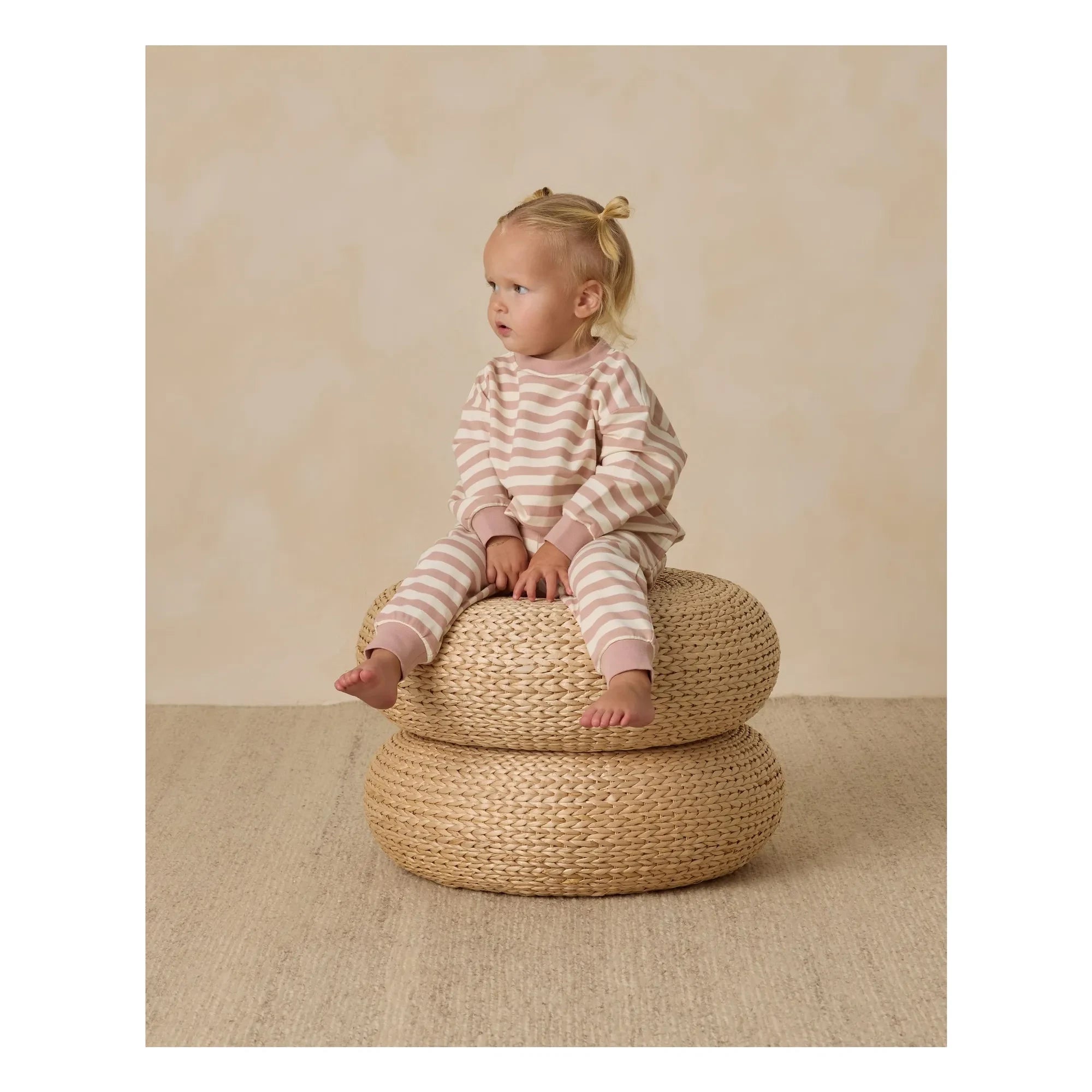 Quincy Mae - Organic Cotton Striped Sweatshirt | Pink