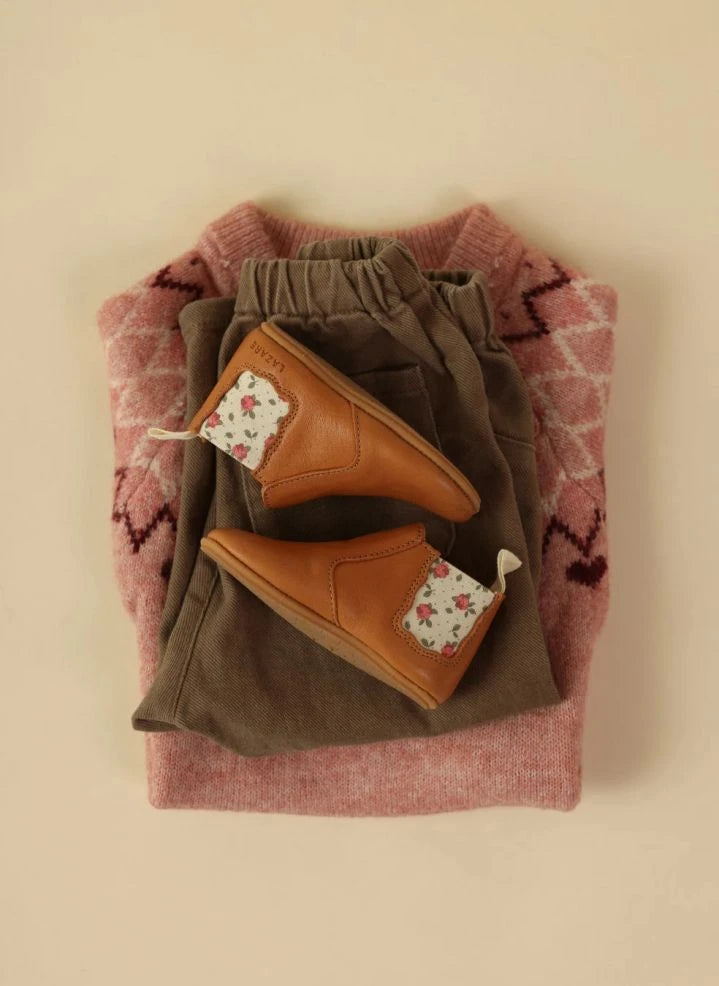 Lazare - Oscar Flowers Slippers | Camel