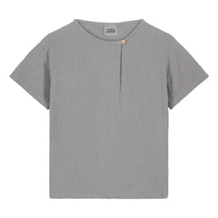 Studio Bohème - Orso Organic Cotton Fleece T-Shirt | Gray Blue