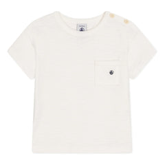 Petit Bateau - Marmiton Jersey Flamed Tişört | Ekru