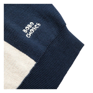 Bobo Choses - Organic Cotton Checkered Sweater | Blue