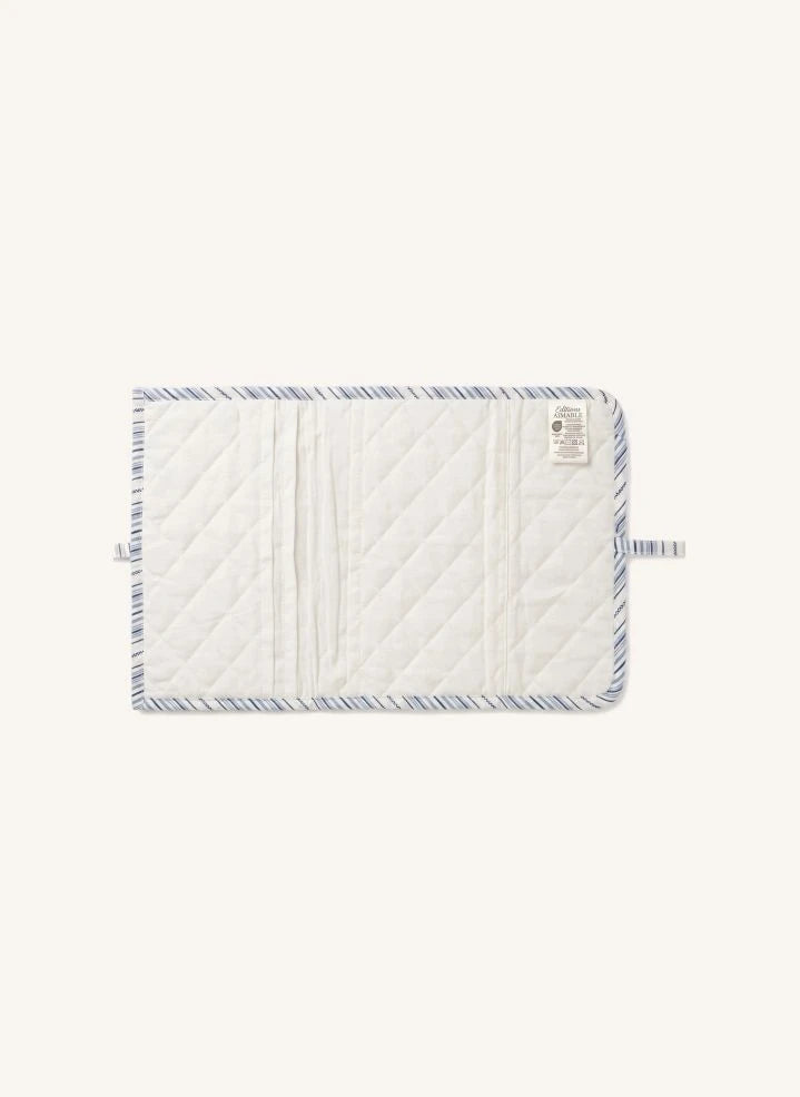 Editions Aimable - Henriette health book cover | Azure Striped Poplin
