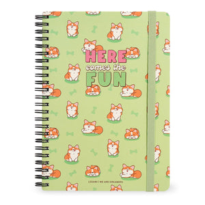 Legami - A4 Lined Notebook with Illustrated Hard Cover - Corgi - Jotter - Spiral-Bound