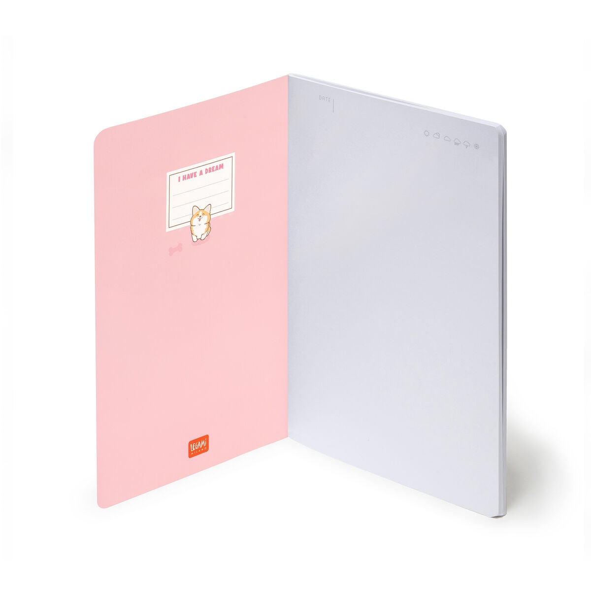 Legami - A5 Blank Notebook with Illustrated Hard Cover - Corgi