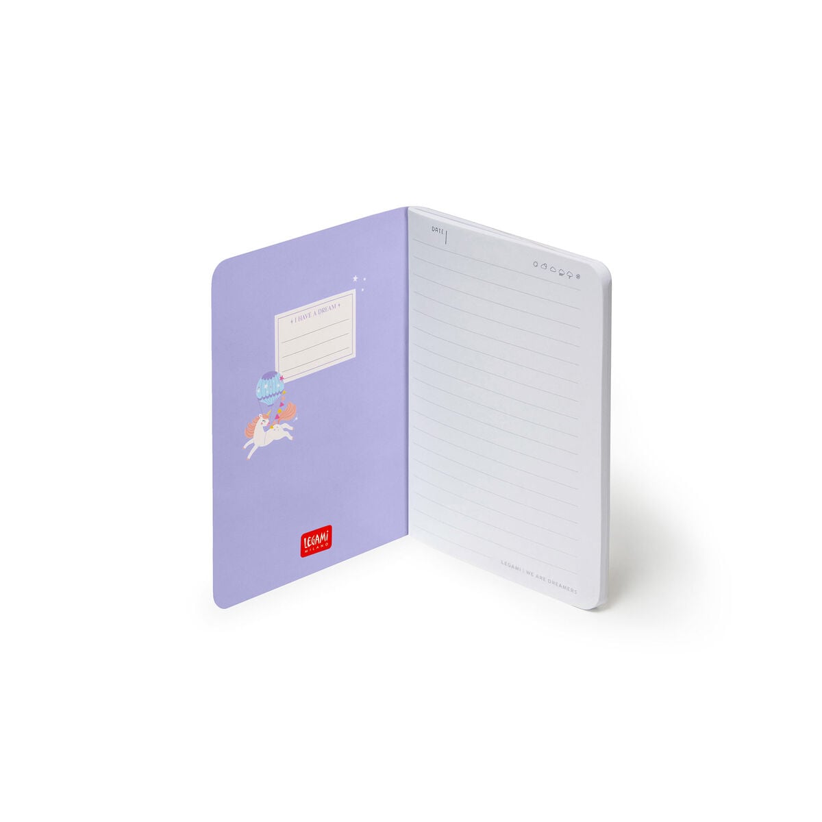 Legami - A6 Lined Notebook with Illustrated Hard Cover - Unicorn