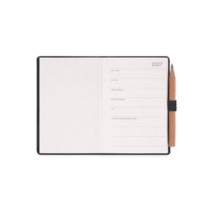 Legami - 12-Month Mini 2-Day Planner - 2027 - Black Suit