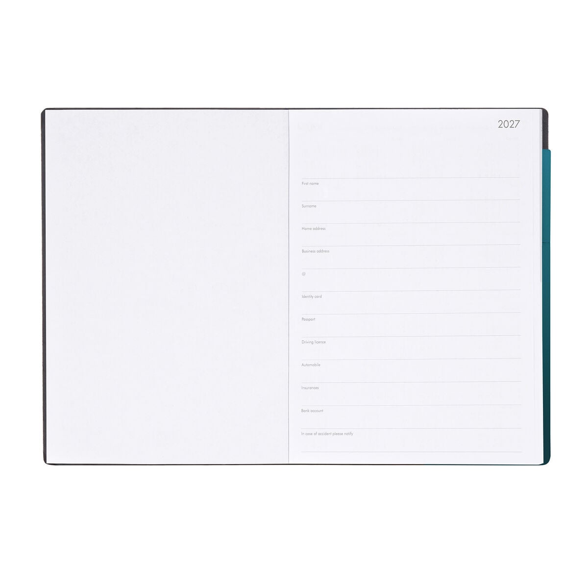 Legami - 12-Month Büyük Weekly & Daily Günlük 2027 - Deep Teal