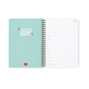Legami - 12-Month Large Spiral-Bound Weekly Planner 2027 - Kitty Bubble Tea