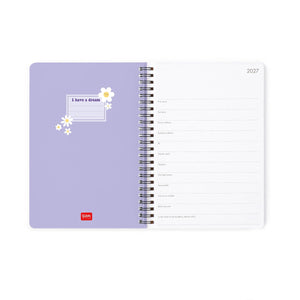 Legami - 12-Month Large Spiral-Bound Weekly Planner 2027 - Daisy