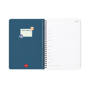 Legami - 12-Month Large Spiral-Bound Weekly Planner 2027 - Travel Stickers