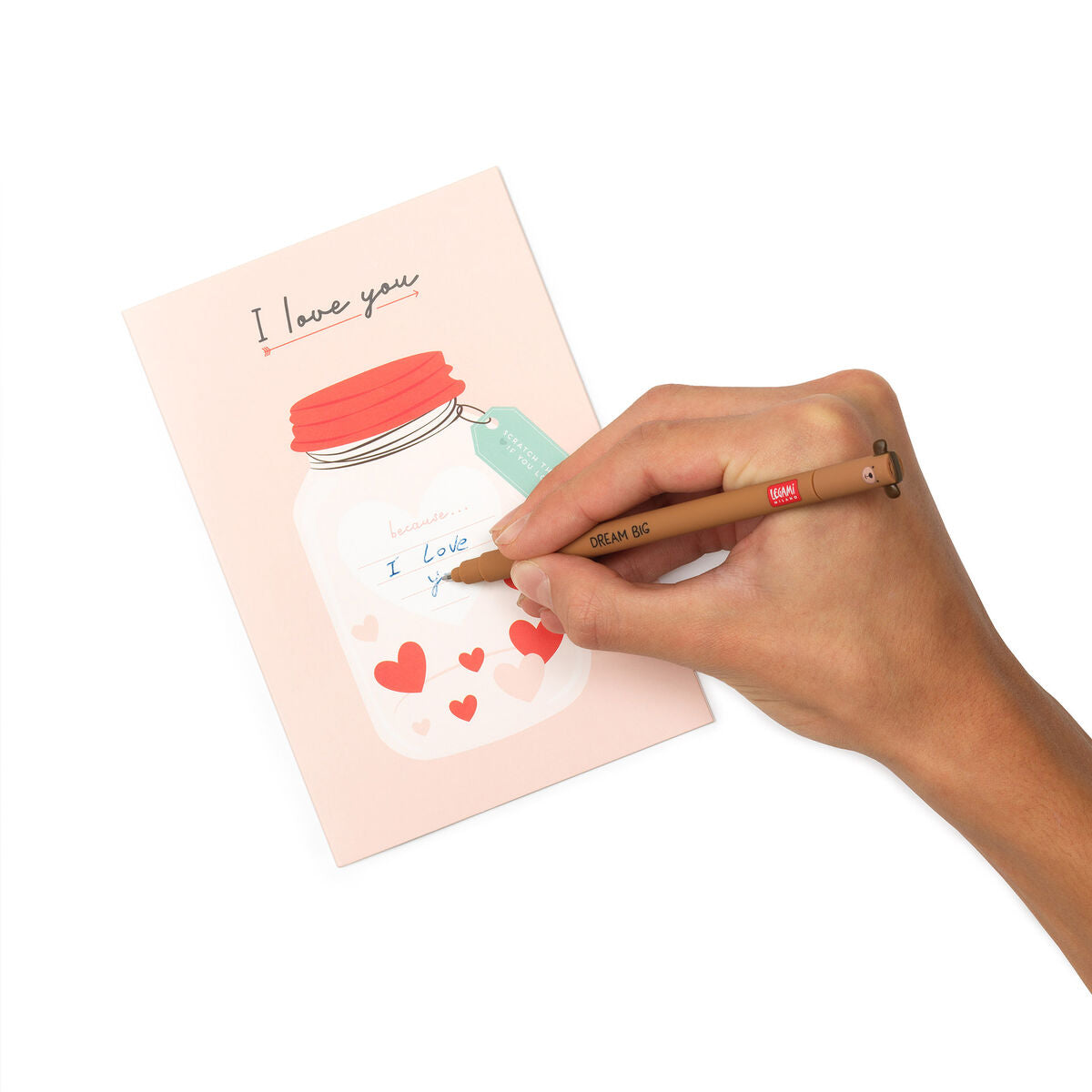 Legami - I Love You Scratch-and-Reveal Greeting Card - Heart - Scratch Card