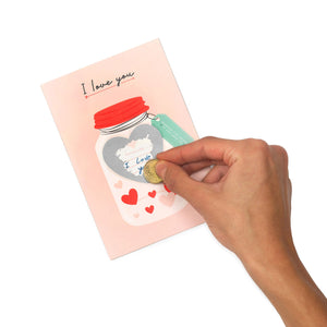 Legami - I Love You Scratch-and-Reveal Greeting Card - Heart - Scratch Card