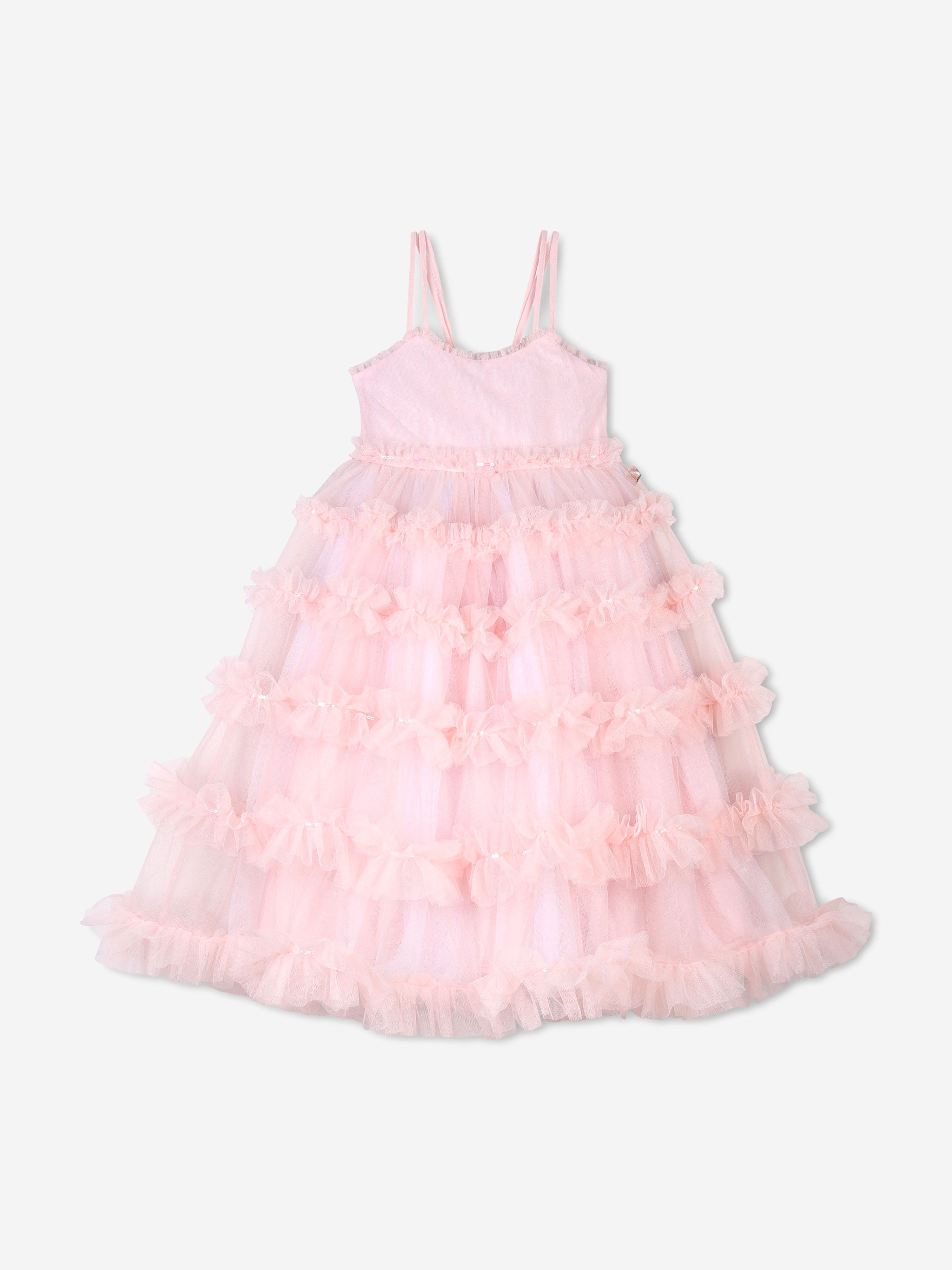 Billieblush Girls Sequin Tulle Dress in Pink