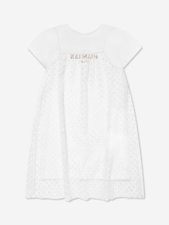 Balmain Girls 2 In 1 Dress in White