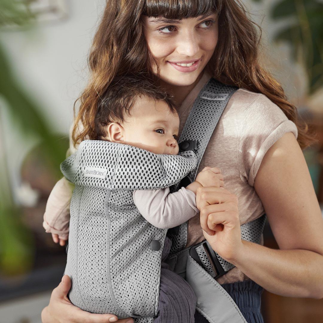 BabyBjorn Mini 3D Mesh Baby Carrier - Grey-Baby Carriers-Grey- | Natural Baby Shower