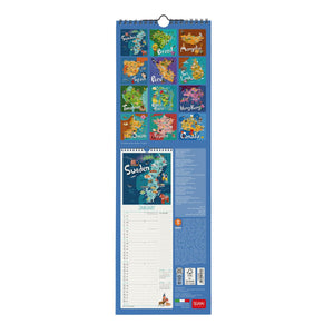 Legami - Let's Travel World 2027 Wall Calendar - 16 x 49 cm