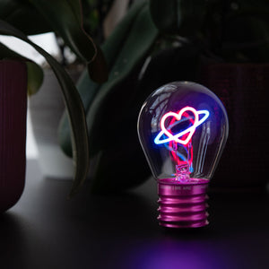 Legami - Dekoratif Lightbulb-Shaped Table Lamp - Kalp - Bulb Fiction