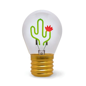 Legami - Decorative Lightbulb-Shaped Table Lamp - Cactus - Bulb Fiction