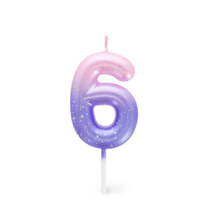Legami - Pink Birthday Cake Candle - 6 - Happy Birthday Candle