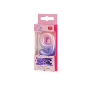 Legami - Pink Birthday Cake Candle - 9 - Happy Birthday Candle
