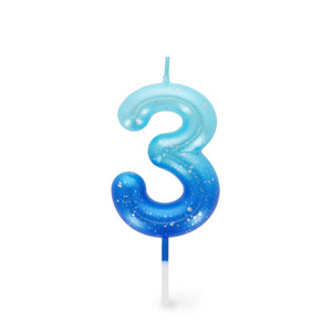 Legami - Blue Birthday Cake Candle - 3 - Happy Birthday Candle