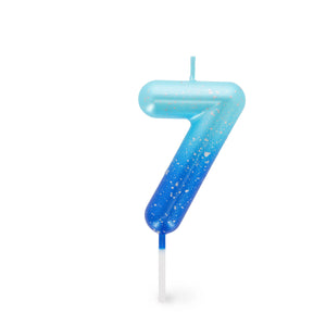 Legami - Blue Birthday Cake Candle - 7 - Happy Birthday Candle