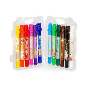 Legami - Set of 12 Twist-up Wax Crayons - Teddy Friends