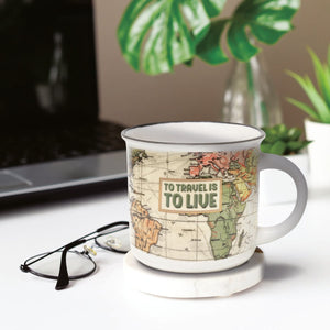 Legami - New Bone China Porcelain Mug with Travel-Themed Illustration. 350 ml capacity. ideal Gift Idea f
