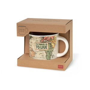 Legami - New Bone China Porcelain Mug with Travel-Themed Illustration. 350 ml capacity. ideal Gift Idea f