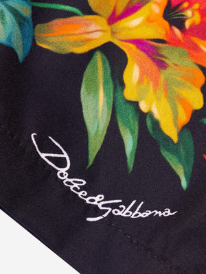 Dolce & Gabbana Boys Hawaiian Print Shorts in Multicolour
