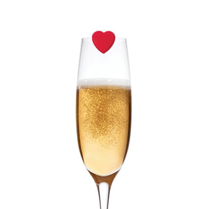 Legami - Set of 6 Drink Markers - Heart - Love Is In Glass!