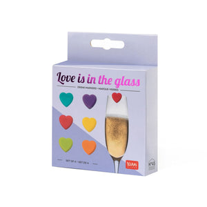 Legami - Set of 6 Drink Markers - Heart - Love Is In Glass!