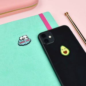 Legami - Set of 2 Panda + Avocado Metal Stickers - Cutie