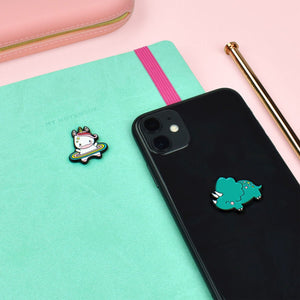 Legami - Set 2 Unicorn + Rhino Metal Stickers - Cutie