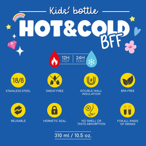 Legami - Vacuum Bottle for Kids - Unicorn - Hot&Cold BFF