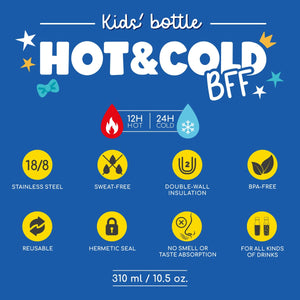 Legami - Vacuum Bottle for Kids - Penguin - Hot&Cold BFF