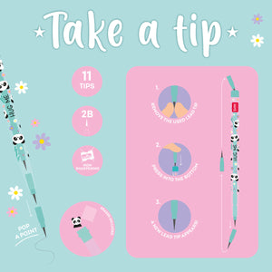 Legami - Panda Stackable Pen with Eraser - Take a Tip