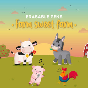 Legami - 4'lü Seti Erasable Pens - Farm Sweet Farm